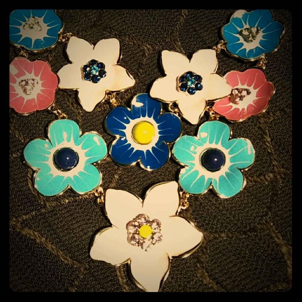 Floral and Rhinestone Necklace
